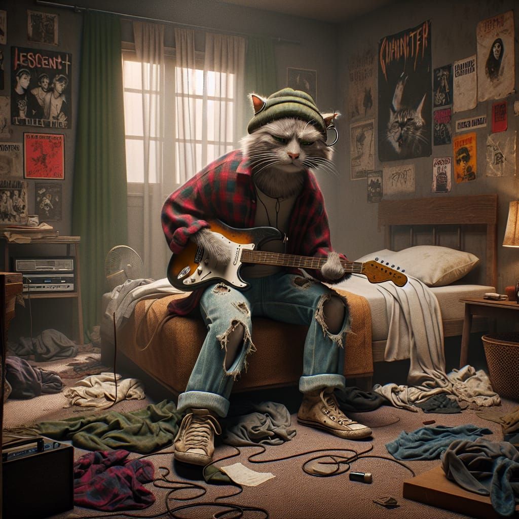 Grungy Teenage House Cat  by @Tovenaar