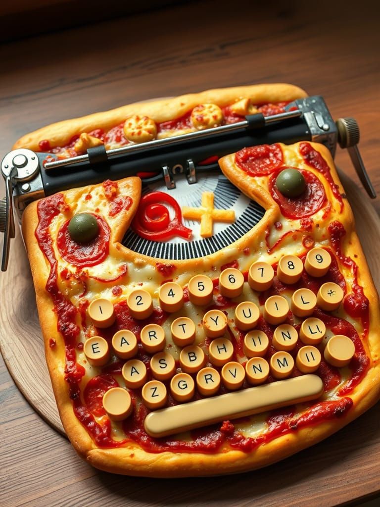 Pizza typewriter!  by @Virtuadmin
