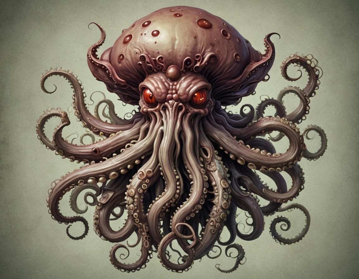 Evil octopus mushroom cthulhu hybrid, - AI Generated Artwork ...