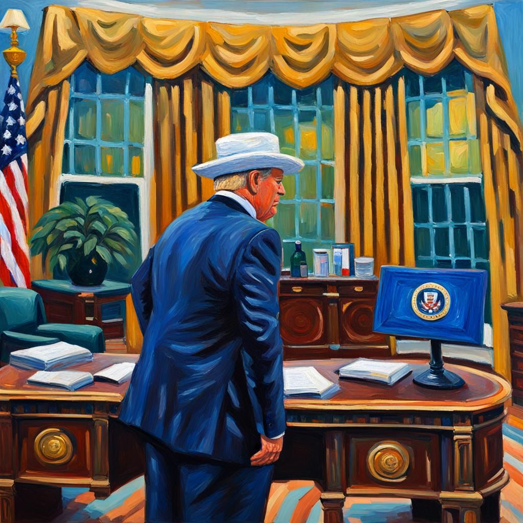 Tump sat in oval office wearing a Jewish hat - AI Generated Artwork ...