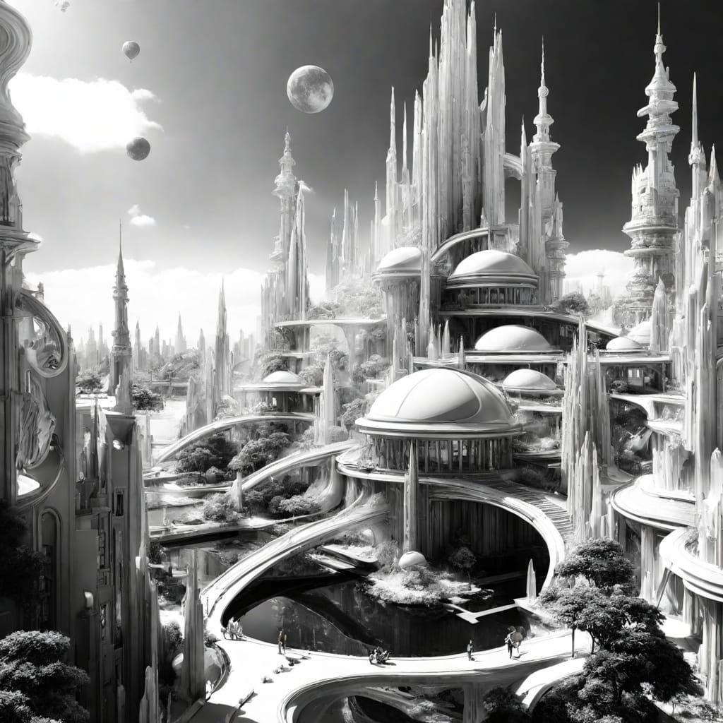 Space white city