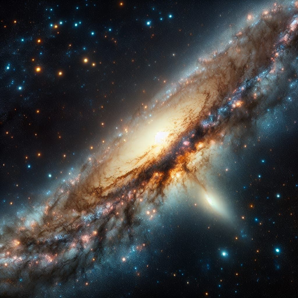Dibuja la galaxia vía láctea vista desde la galaxia Andrómed...
