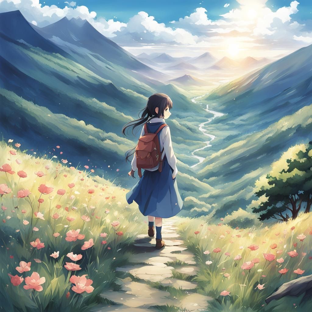 She walked alone in the mountains and the valleys