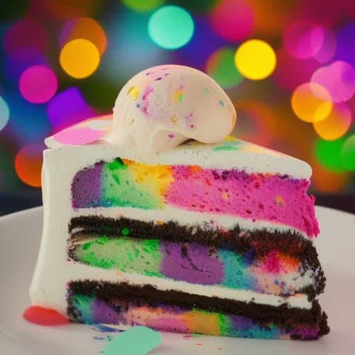 Confetti Ice Cream Cake Ai Generated Artwork Nightcafe Creator 