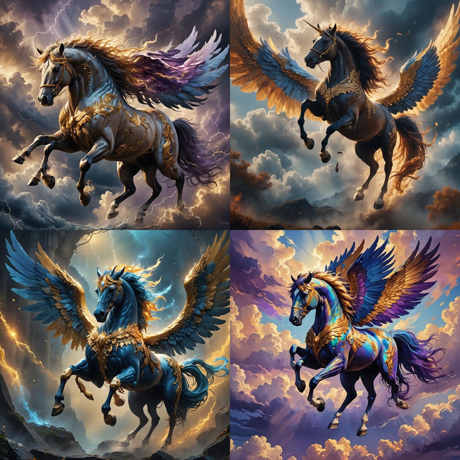 Flying Wind Horse in Detailed Matte Painting