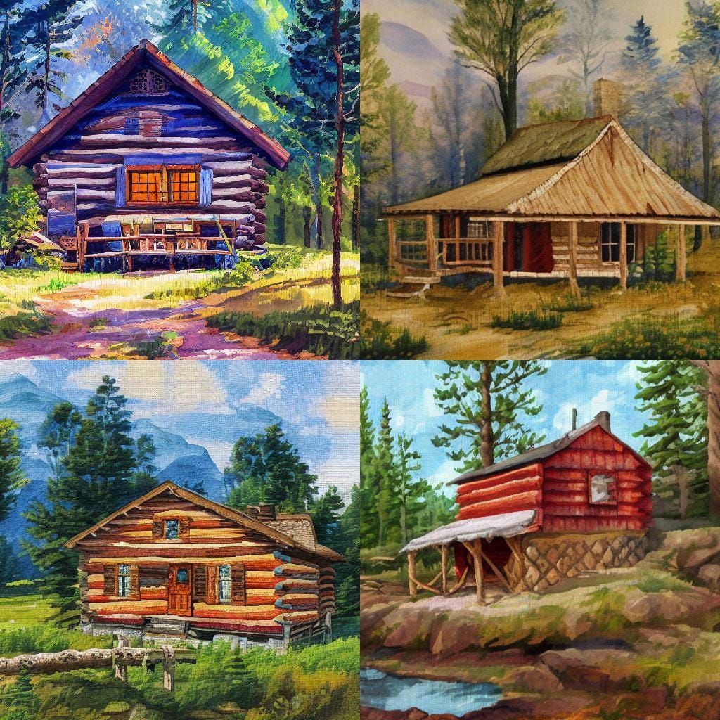 needlepoint log cabin AI Generated Artwork NightCafe Creator