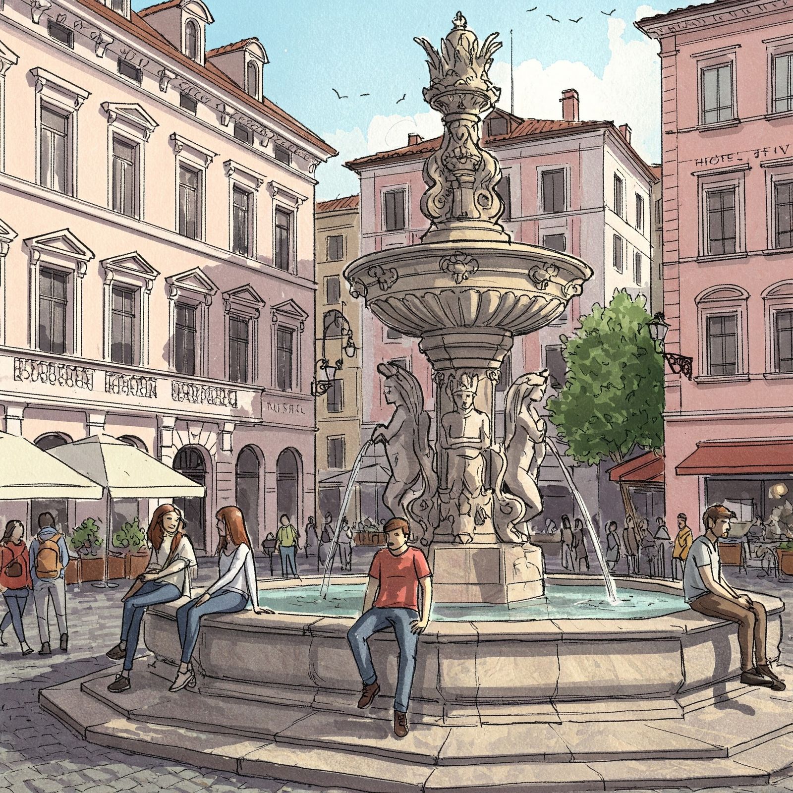 "A Tranquil Afternoon in the Old Town"