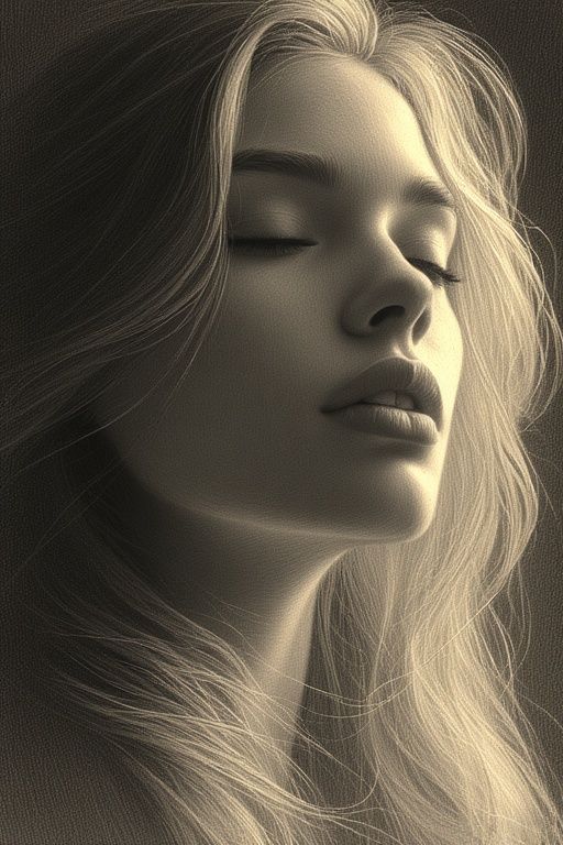 A beautiful, ethereal woman with flowing blonde hair and clo...