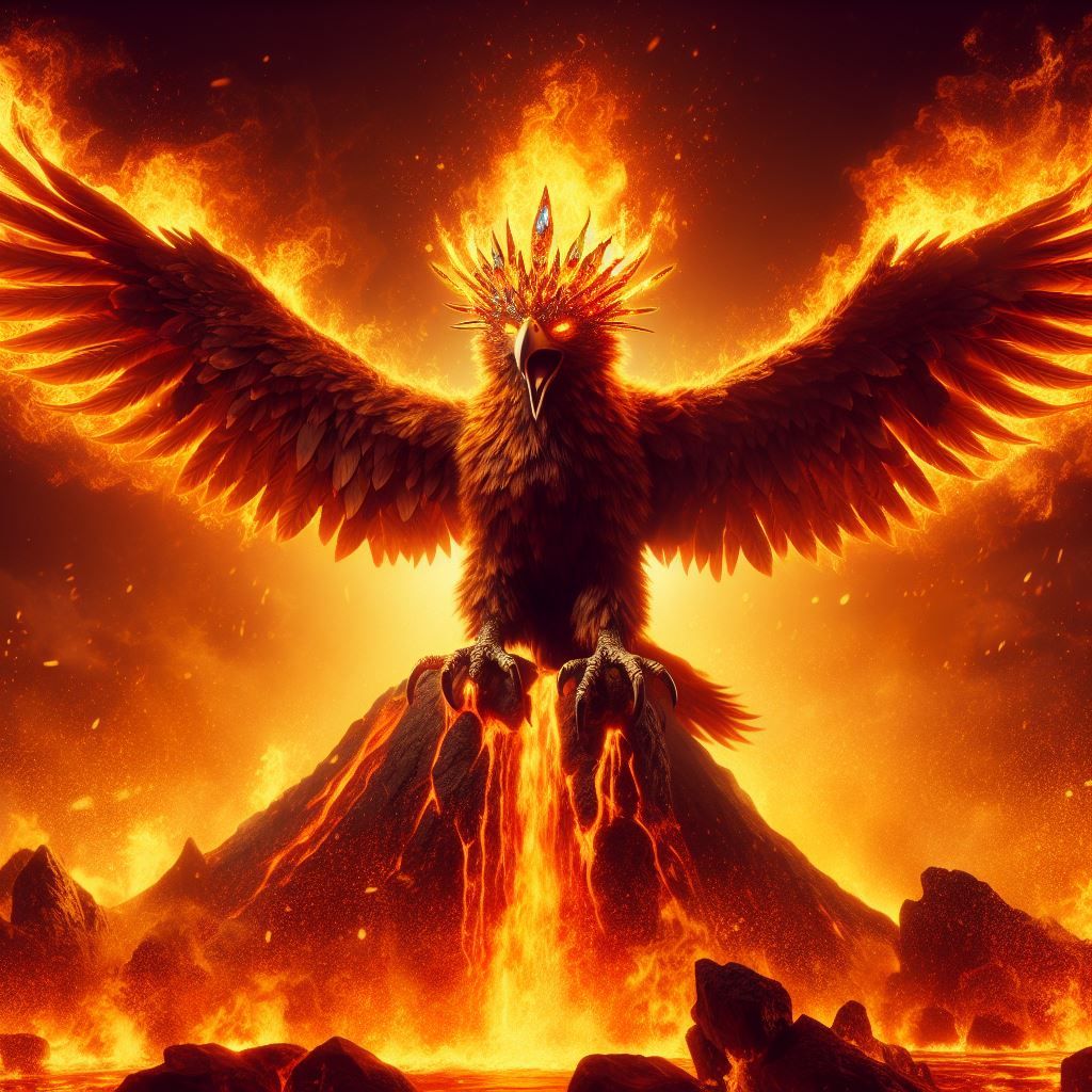 Firebird on the throne