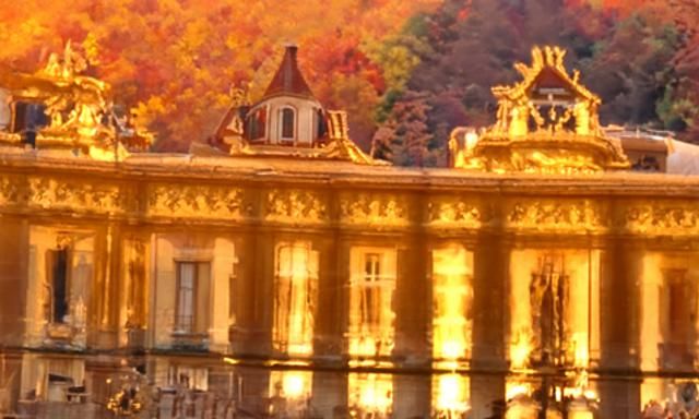 chateux versailles,  in the style of opulence, at sunrise in...