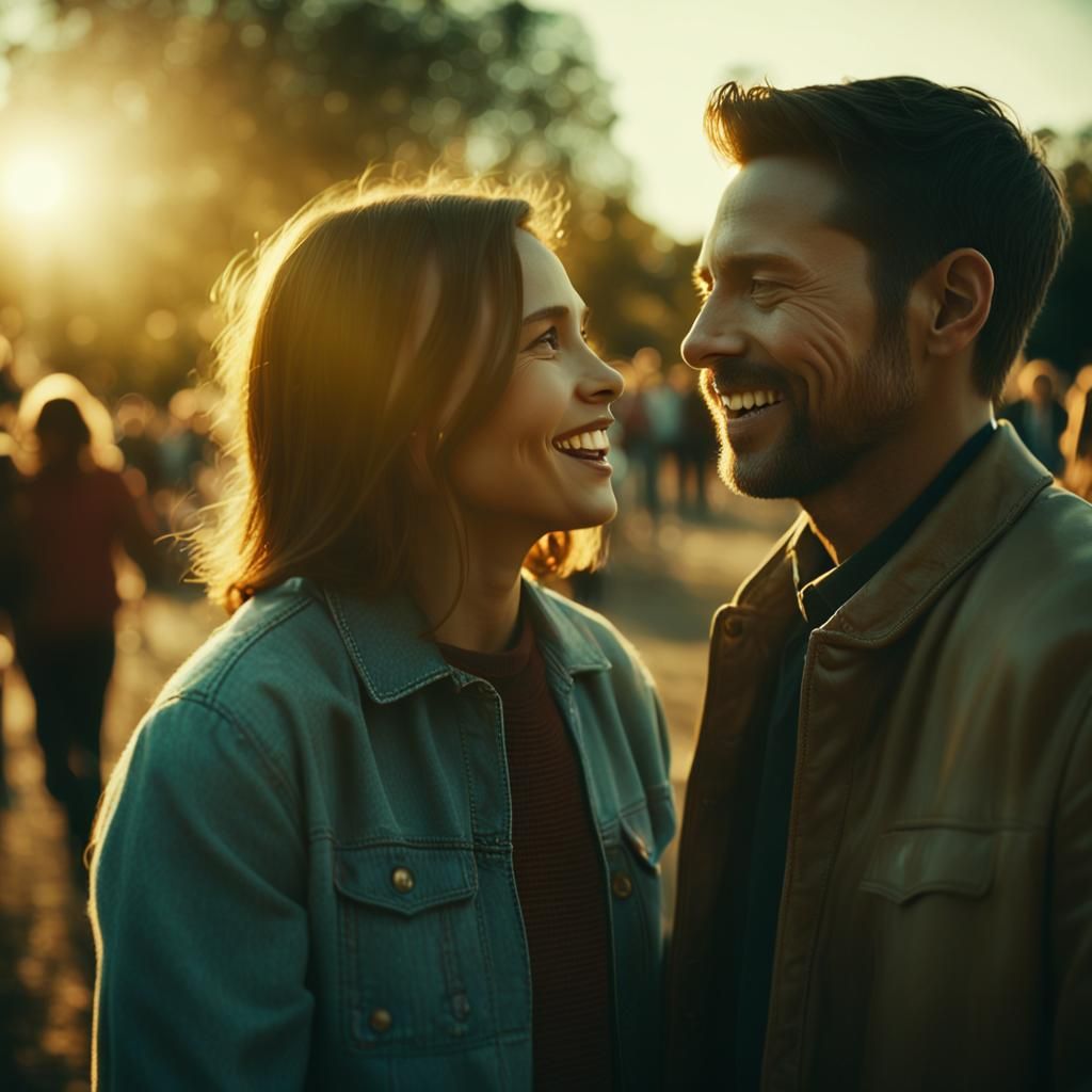 People Cherishing Joyful Moments in Cinematic Style