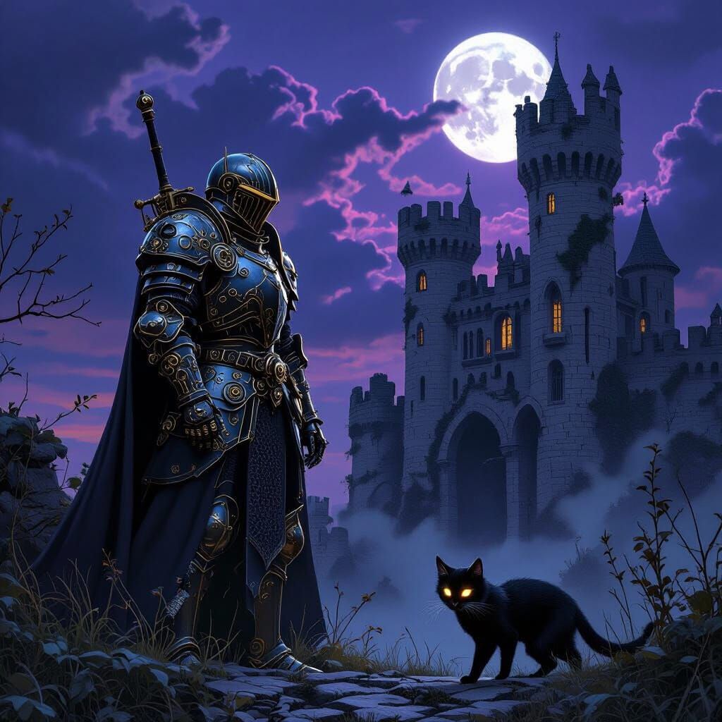 Knight & cat