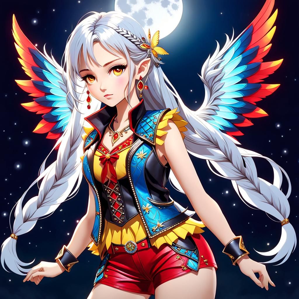 Fantasy full shot. Petite teen fairy girl with long braided ...