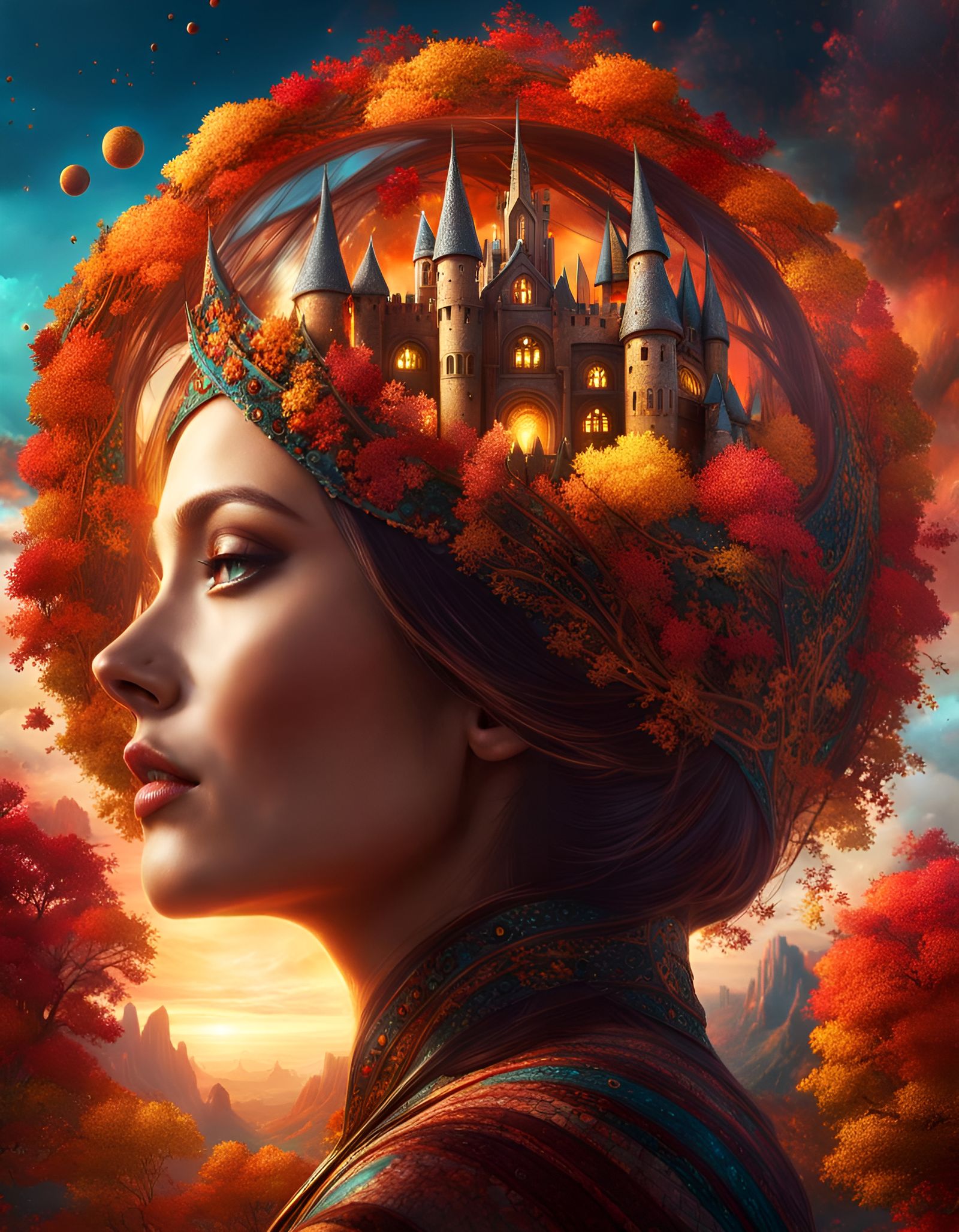 Creepy Autumn Castle of Abstract Bohemian Energy