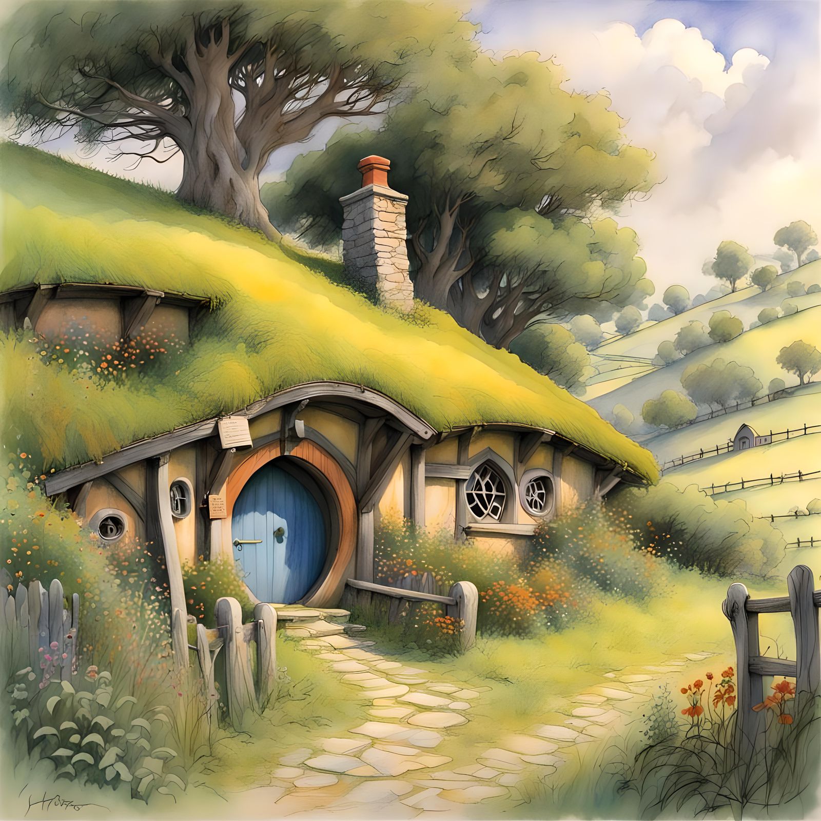 Hobbiton John Howe style