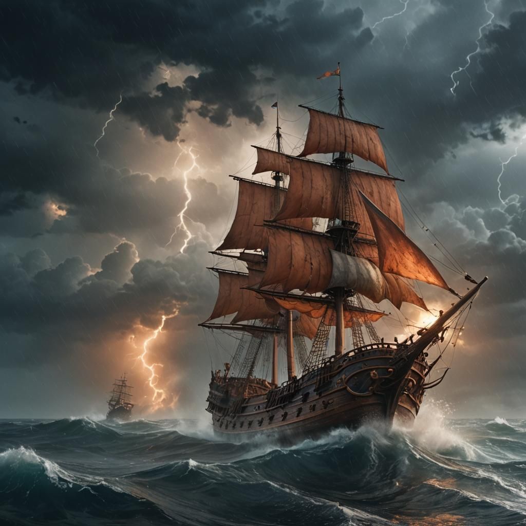 A Chase on the High Seas  by @Barrie The Red