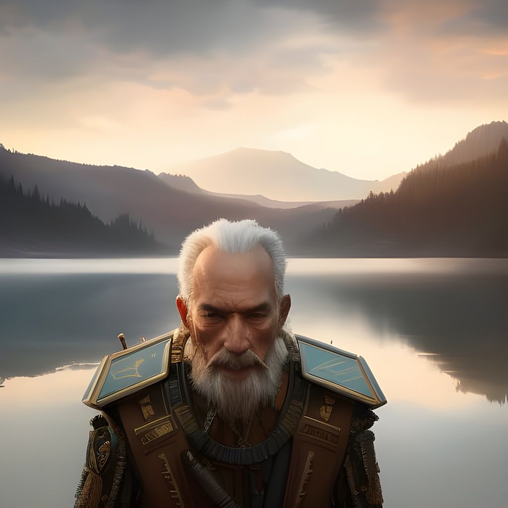 Robot on a Lake: Detailed Digital Portrait