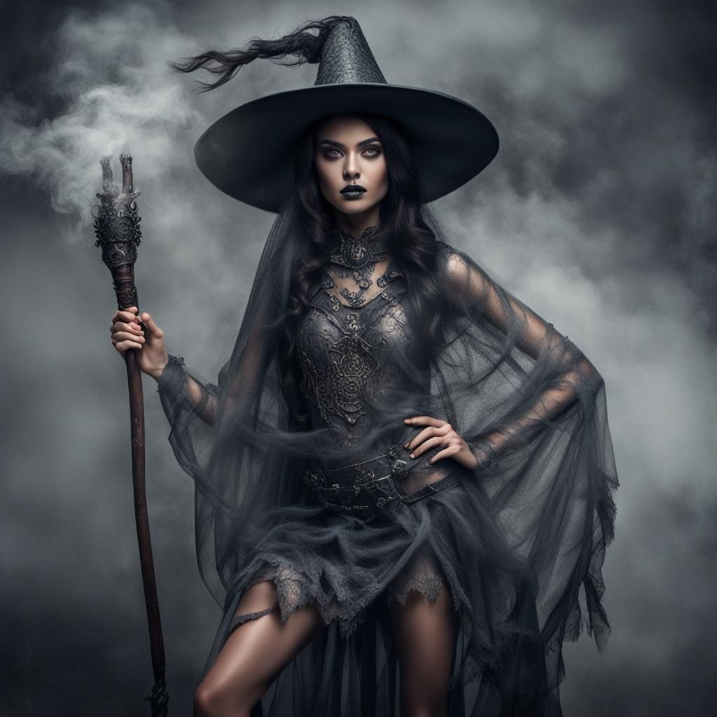 mujer sensual y joven de fantasía,  hechicera erotismo, bruj...