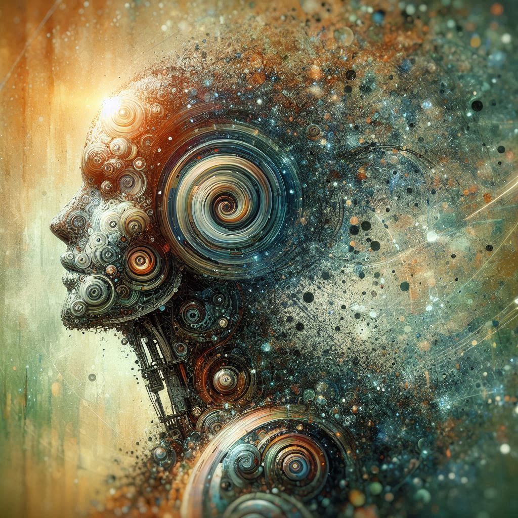 double exposure beautiful fantasy DALL-E 3 portrait landscape..