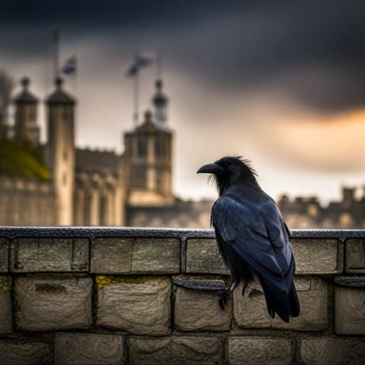 A raven at the Tower of London