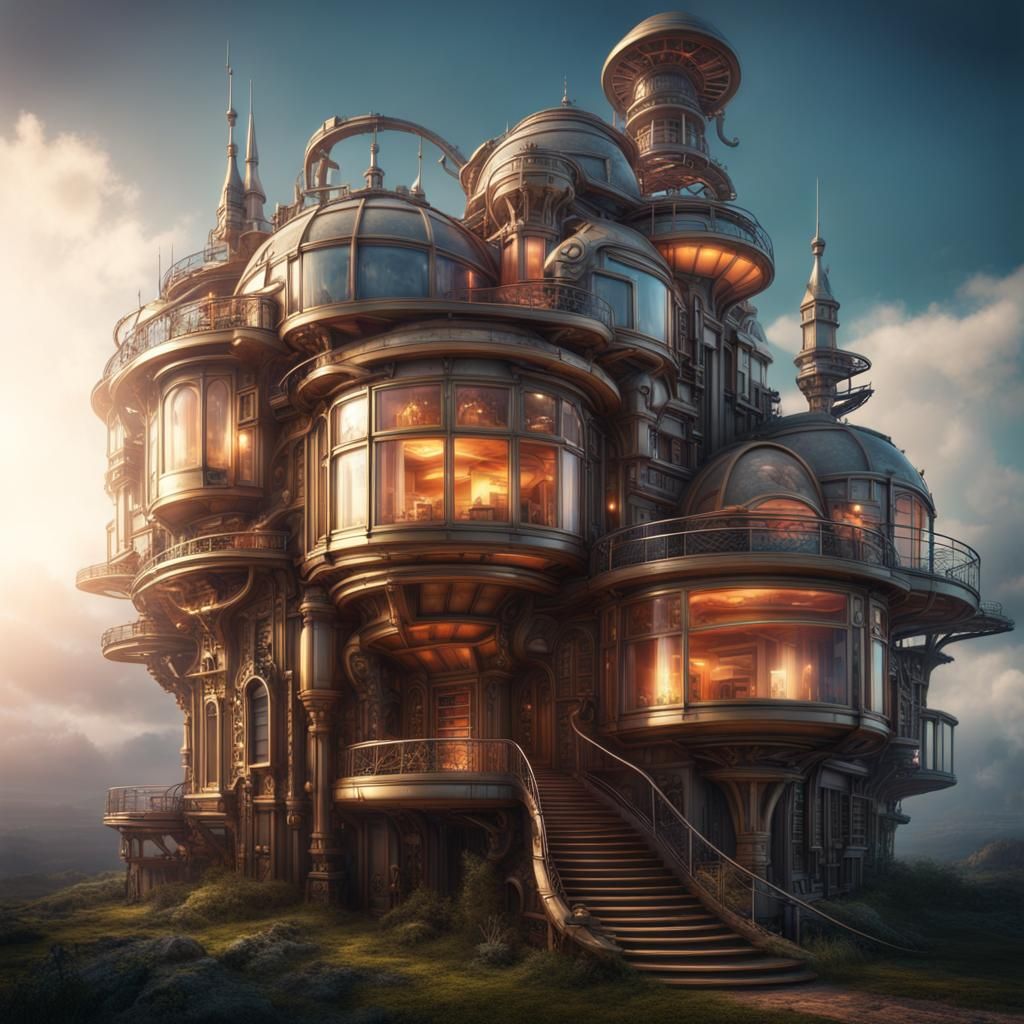 Future Steampunk Home AI Generated Artwork NightCafe Creator   WFP5yAmZ8OXxKoO0bpKC  1  30gnj 