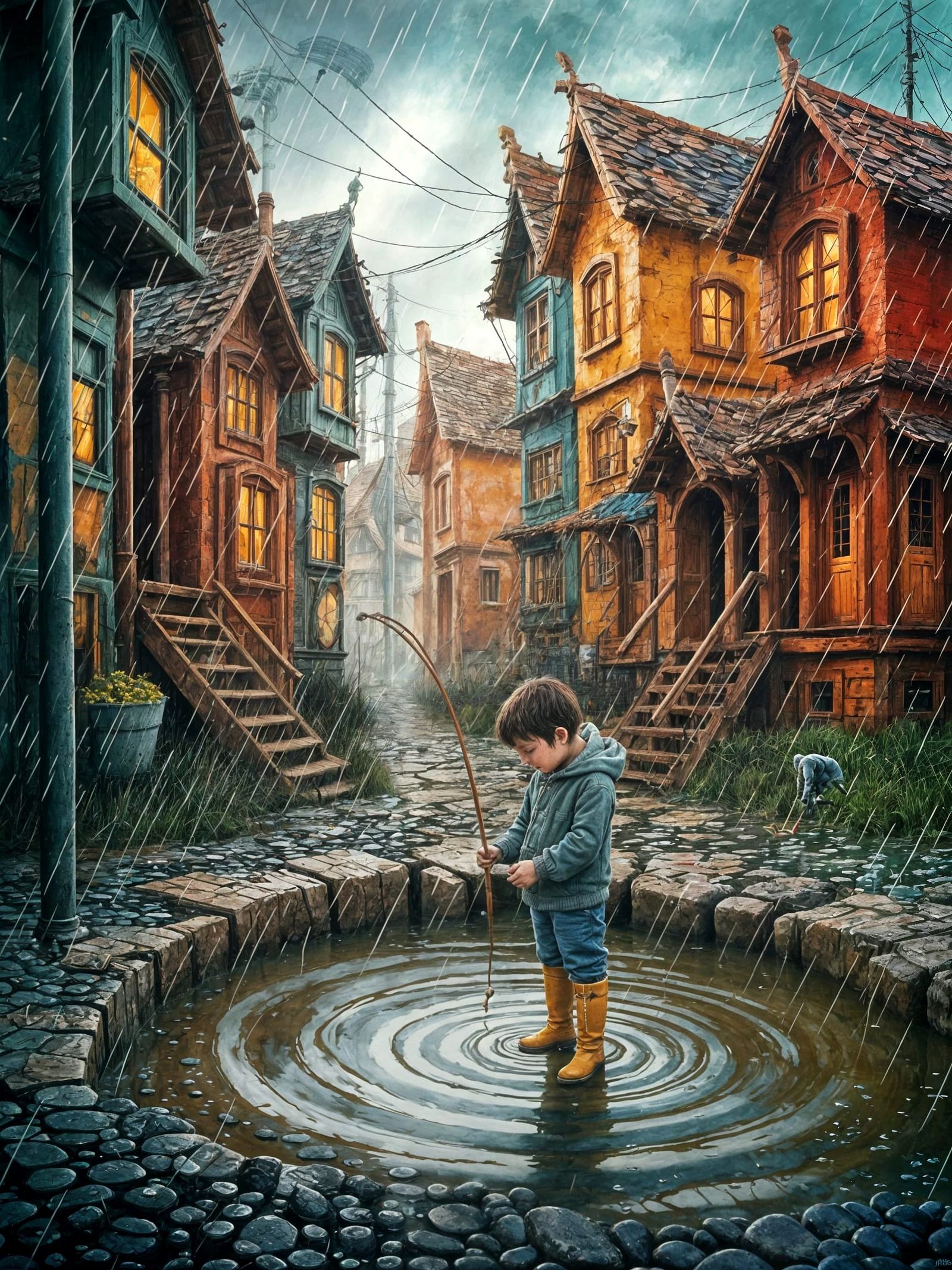 fishing in a puddle..9  by @Bera