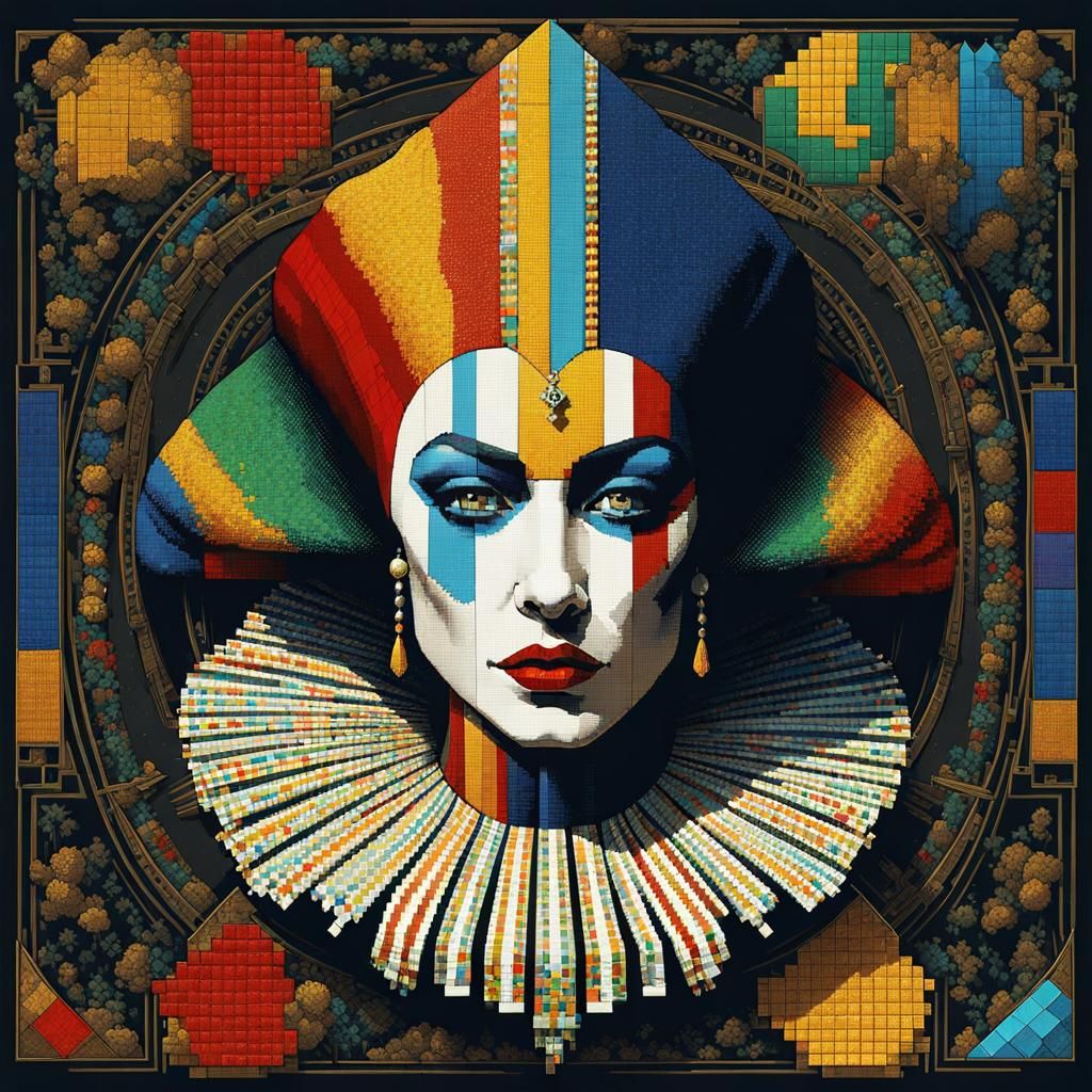 Pixel art Harlequin