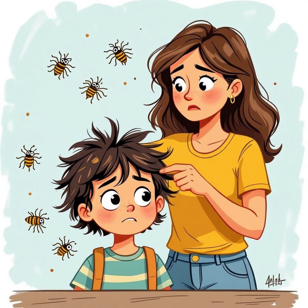 lice on my hair ,my arching enemy!  