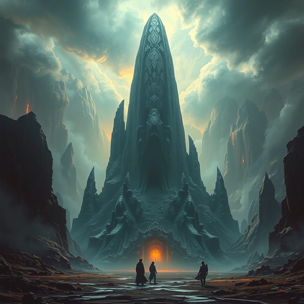 Ethereal Cosmic Landscape in a Cyberpunk Aesthetic