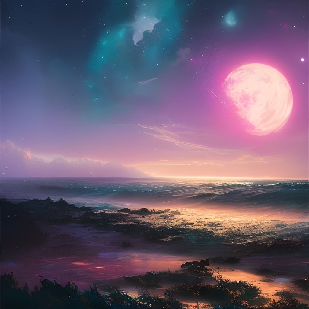 Pink Moon - AI Generated Artwork - NightCafe Creator