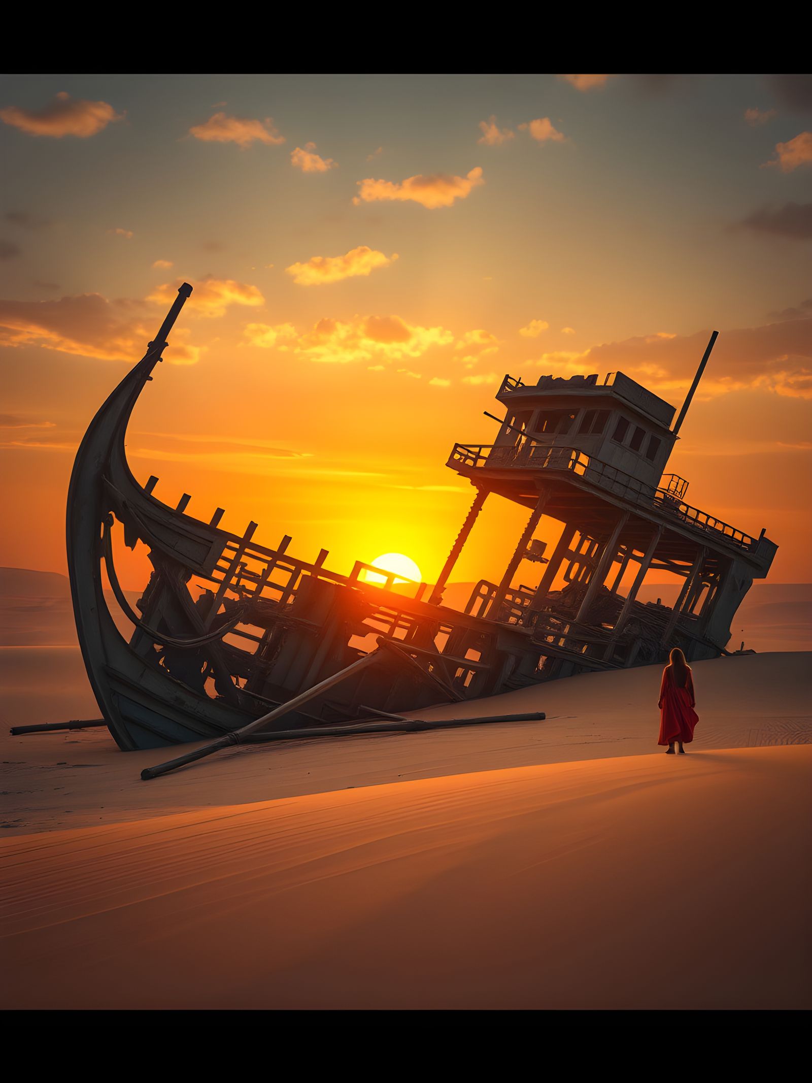 Shipwreck in a Desert  by @H0rati0