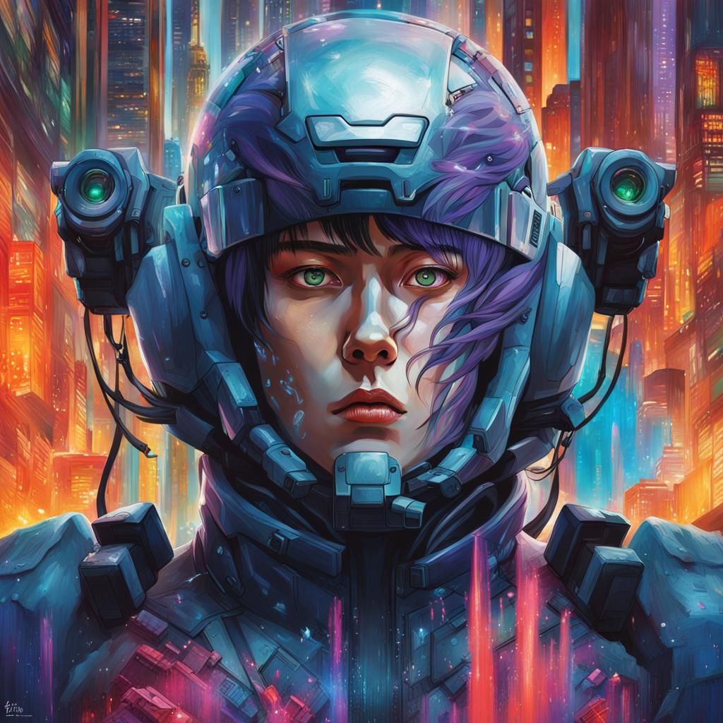 ghost in the shell, fantasy art