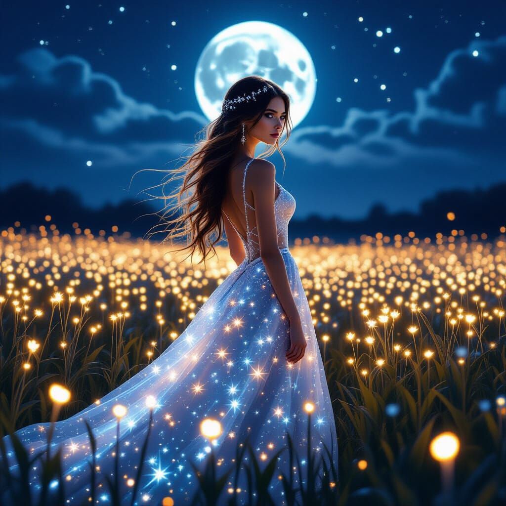 A woman and stars (2 likes)  by @KarinaSt