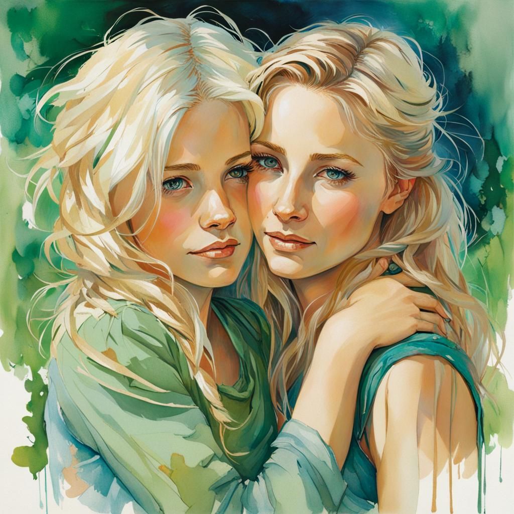 Sisters always hold together  by @Gokiburi