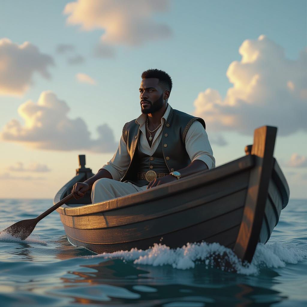 Assane Diop Actor Sailing Boat Fantasy Art