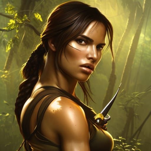 Lara croft in the jungle  by @emmatrons