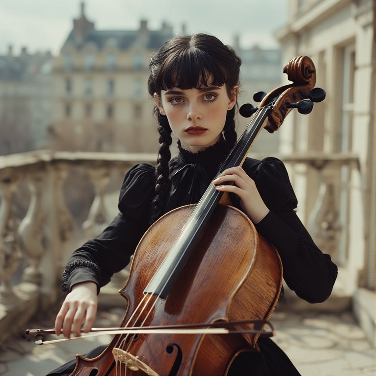 Wednesday plays cello