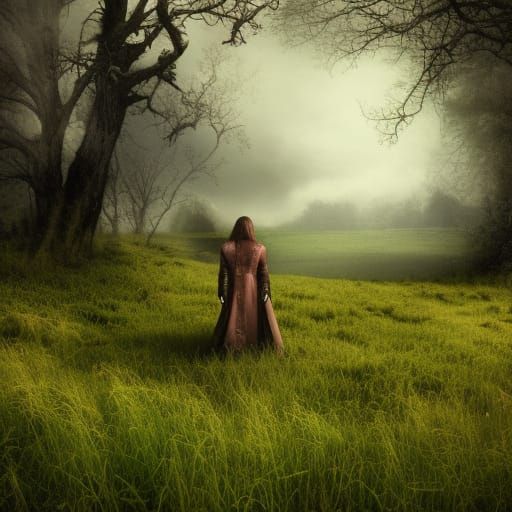 Vampire in meadow