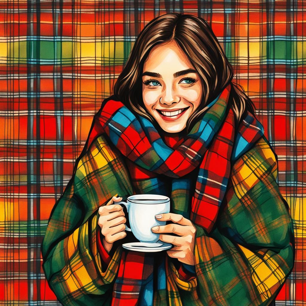 Portrait in plaid  by @Electroweak Penguin