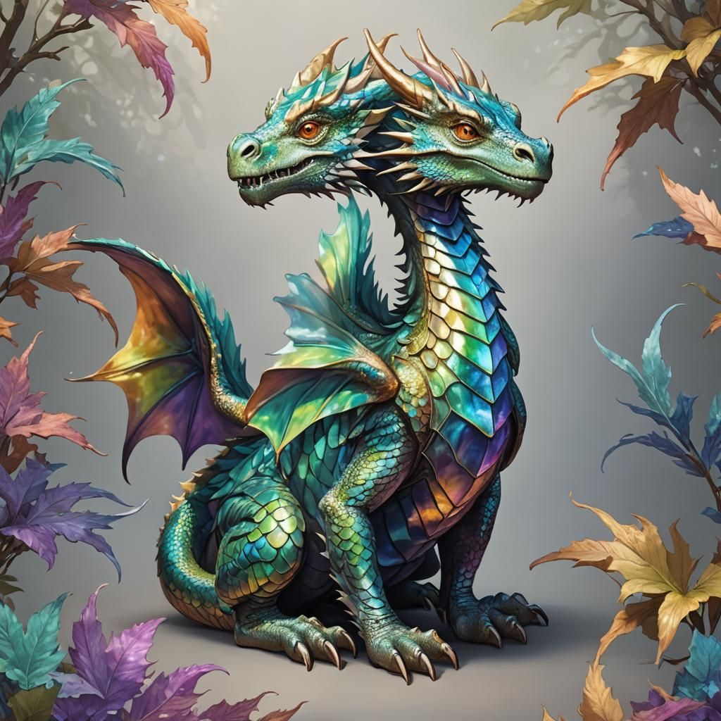 Young iridescent dragon