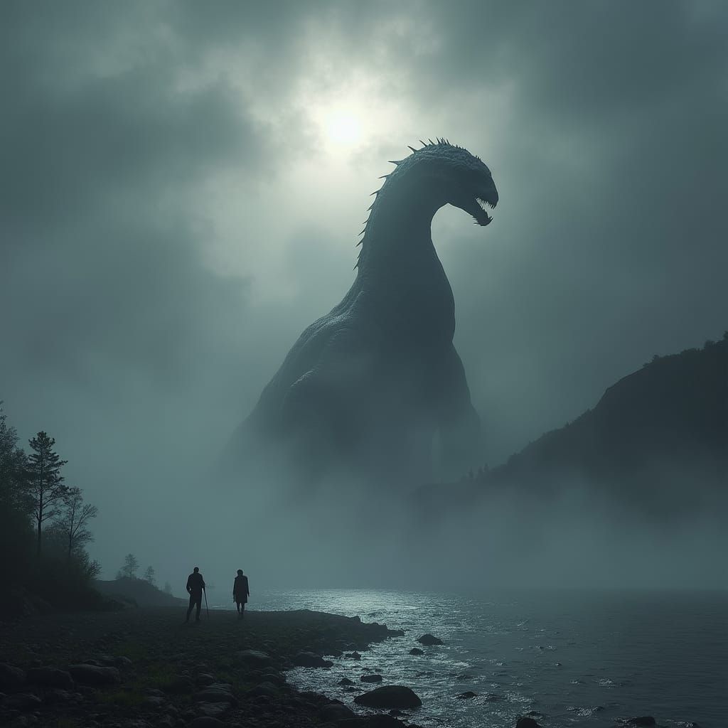"Nessie monster emerges from Loch Ness in Scotland" by Morph...