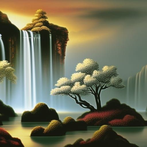 Yin and Yang waterfall