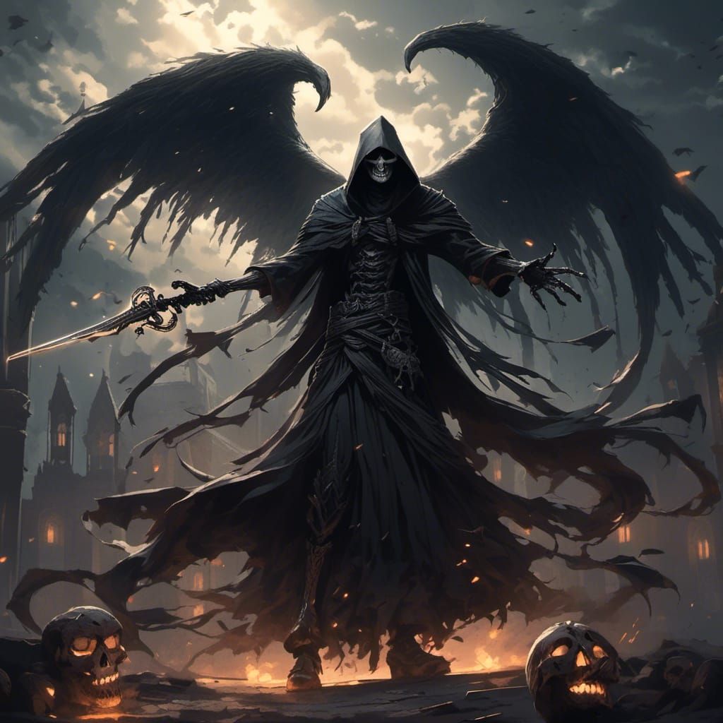 Grim Reaper and Angel of Mercy in Gothic Anime