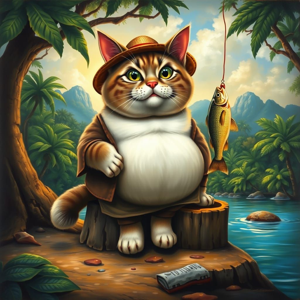 Funny Caricature: "Trophy on the Tree - I'm Taking a Break"