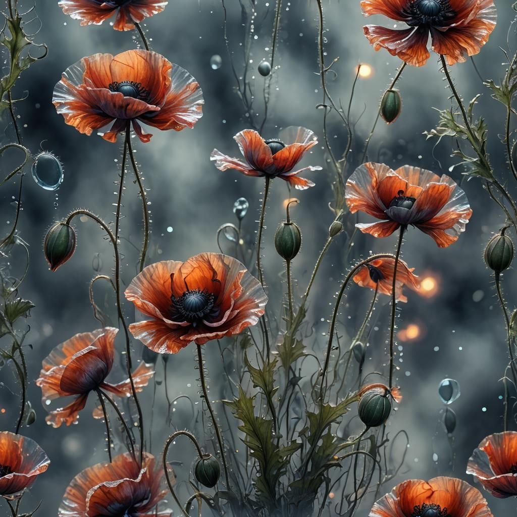 Poppy flowers - AI Generated Artwork - NightCafe Creator