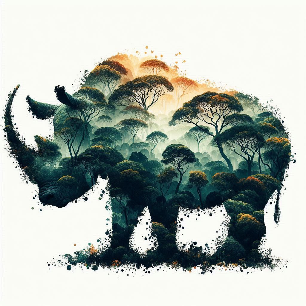 double exposure beautiful fantasy DALL-E 3 portrait landscape..