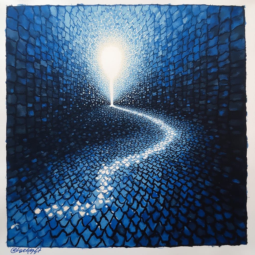 Abstract Cityscape in Ink Art Style