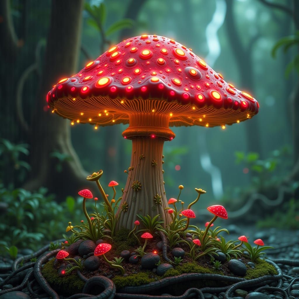  <lora:Zentek:1.0> a Toadstool in a digital fantasy world
