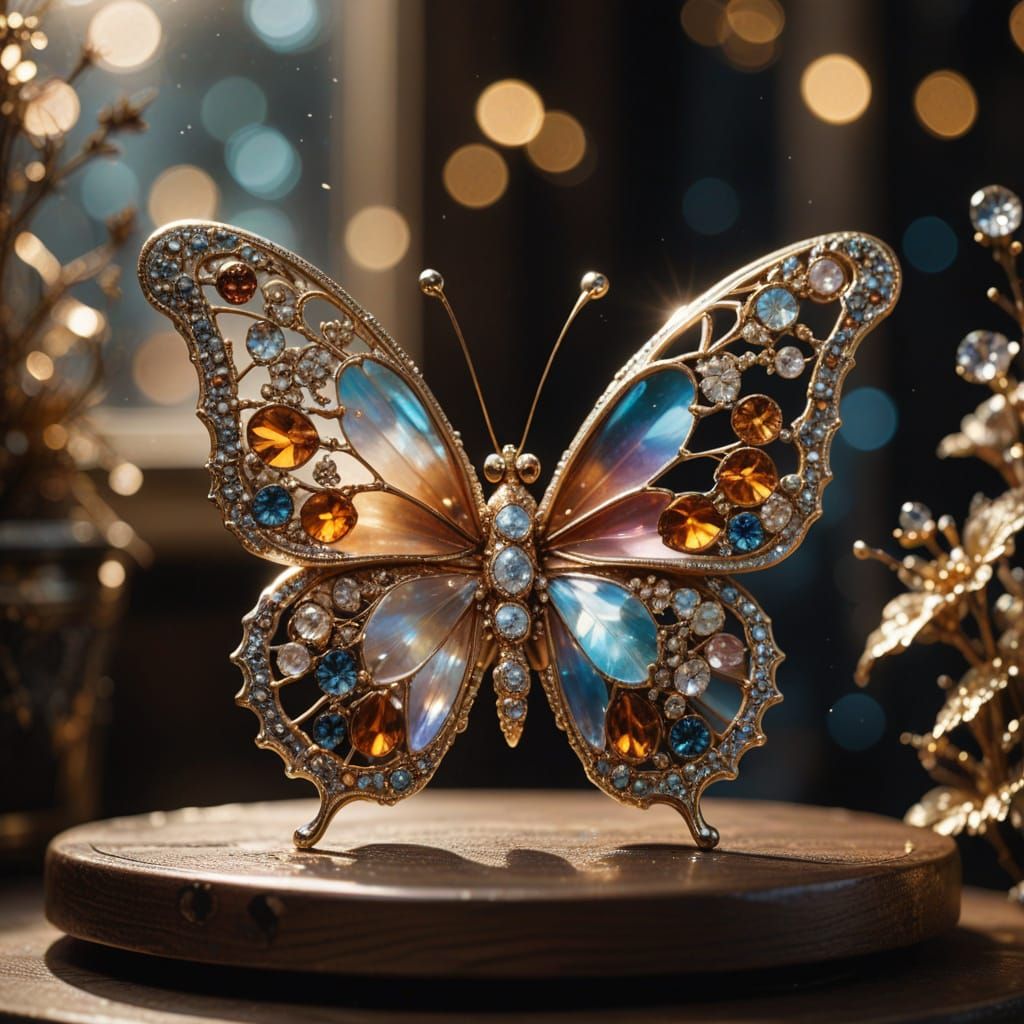 Luxury Butterfly Figurine Art Photography in Industrial Ligh...
