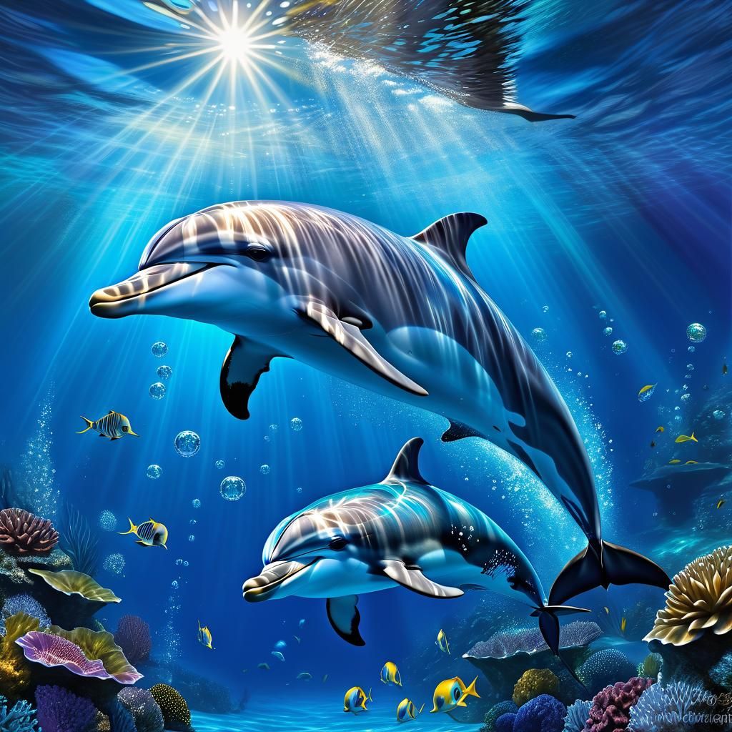 Dolphins... - AI Generated Artwork - NightCafe Creator